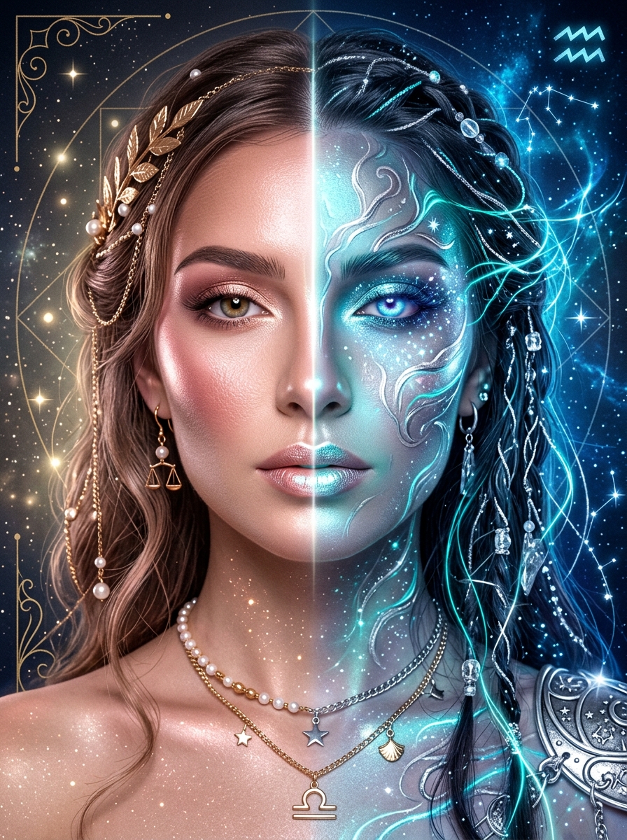Aquarius Moon, Libra Rising: The Cool Mind in a Velvet Mask