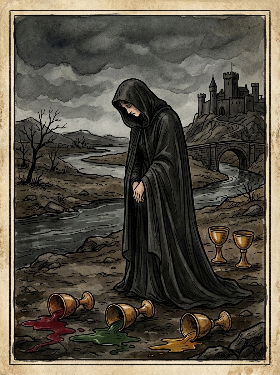 Five of Cups Tarot Card — Meaning in Love, Career and Advice
