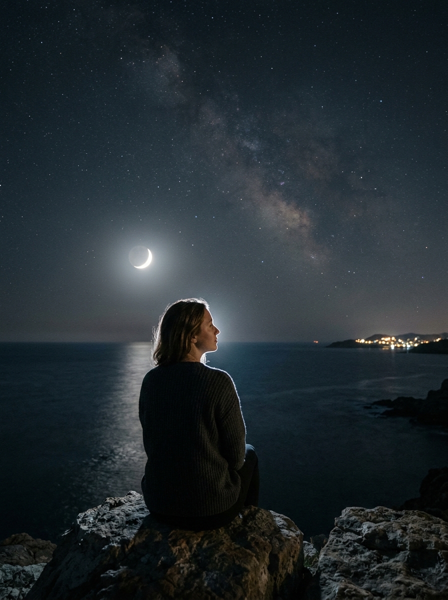 Manifesting in the Last Sliver of Moonlight