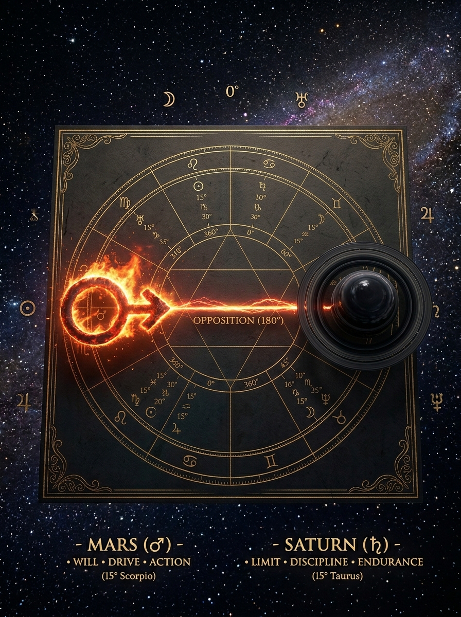 Mars Opposition Saturn: The Friction That Builds a Life