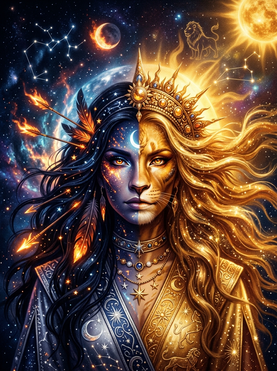 Sagittarius Moon, Leo Rising: The Fire That Needs an Audience and a Horizon