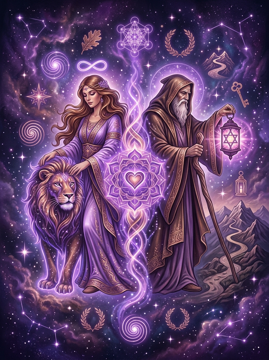 Strength and The Hermit Tarot Combination: When the Lion Learns to Listen