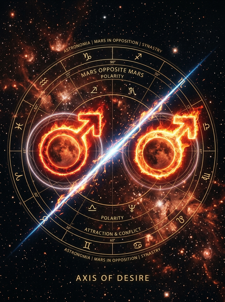 Synastry Mars Opposite Mars: Desire, Collision, and the Chemistry of Equal Fire