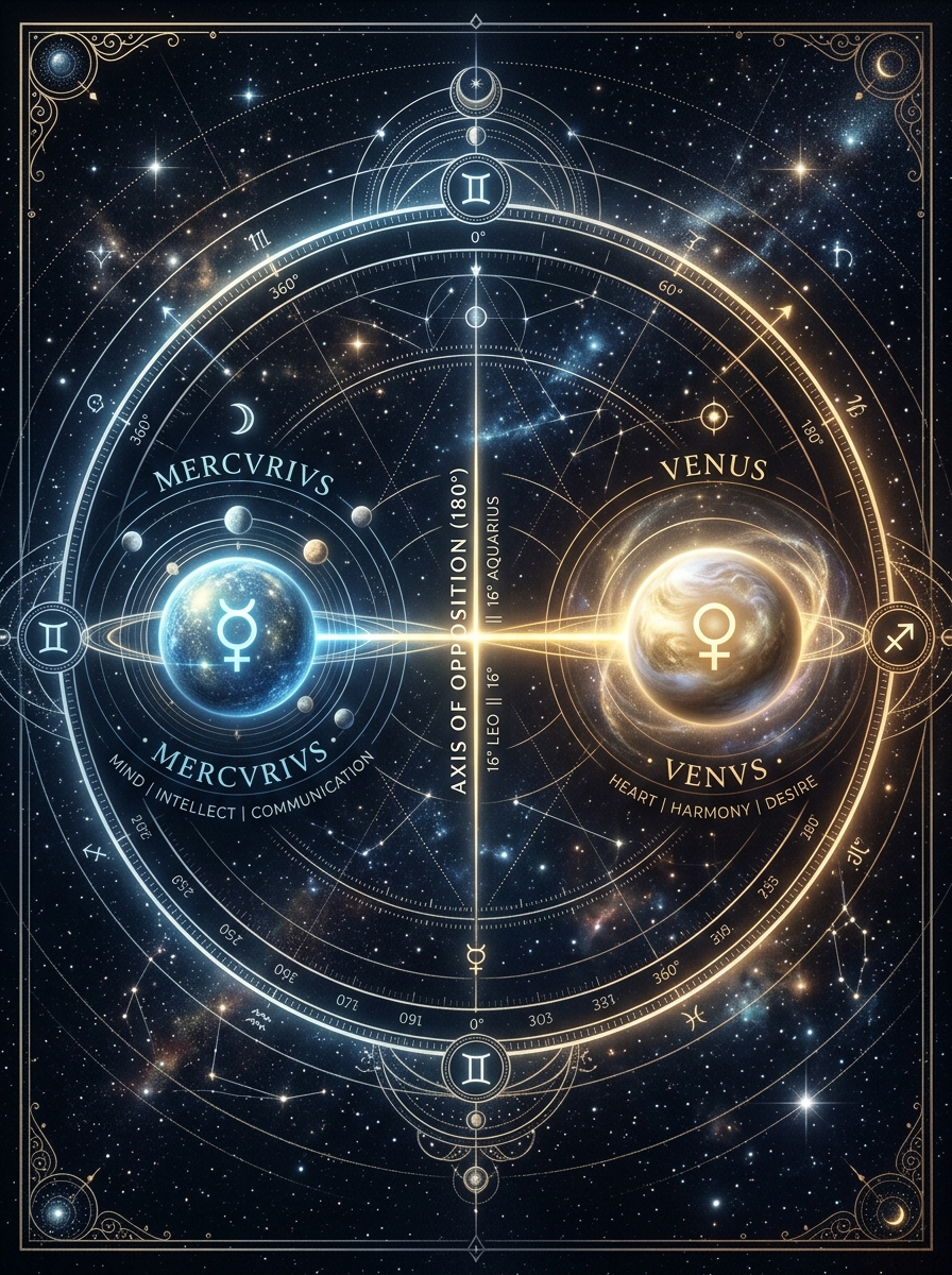 Synastry Venus Opposite Mercury: The Electric Tension Between Affection and Language