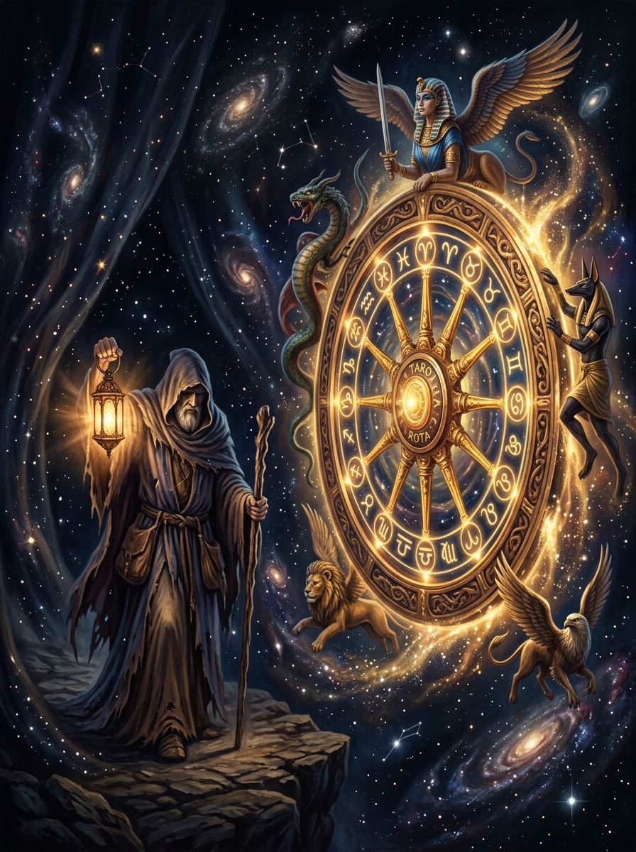 The Hermit and The Wheel of Fortune Tarot Combination: Solitude at the Turning Point