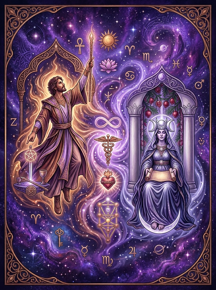 The Magician and The High Priestess: Conscious Will Meets Intuitive Depth