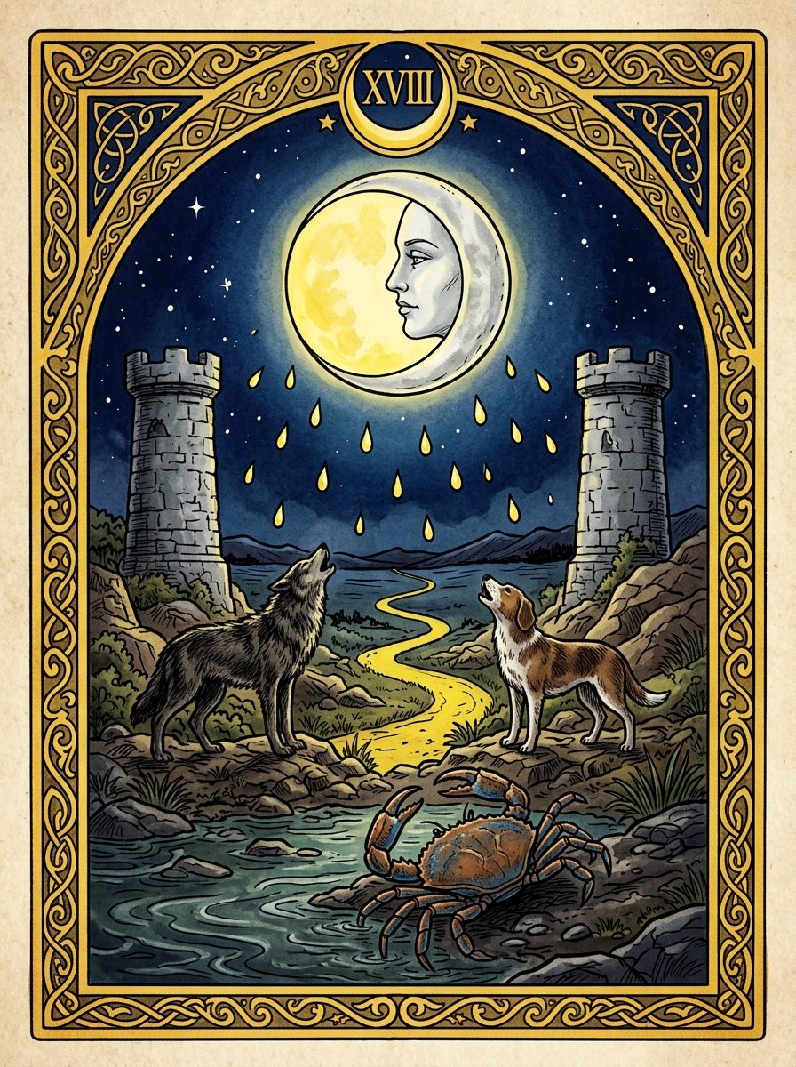 The Moon Tarot Card Meaning: Illusion, Intuition & the Dark Night of the Soul