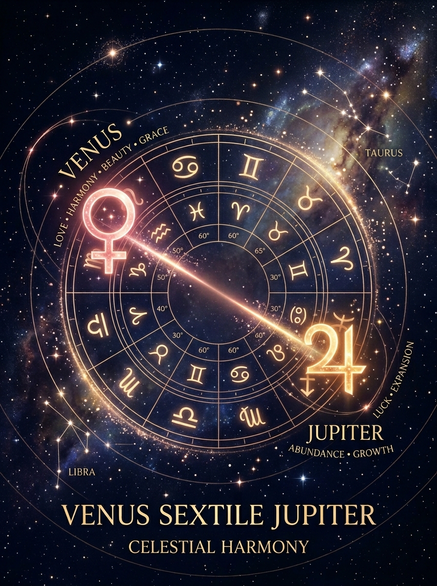 Venus Sextile Jupiter: The Graceful Expanse of Pleasure, Generosity, and Trust
